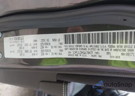 2016 Jeep Cherokee Altitude from USA, damaged, VIN 1C4PJLCB4GW178477